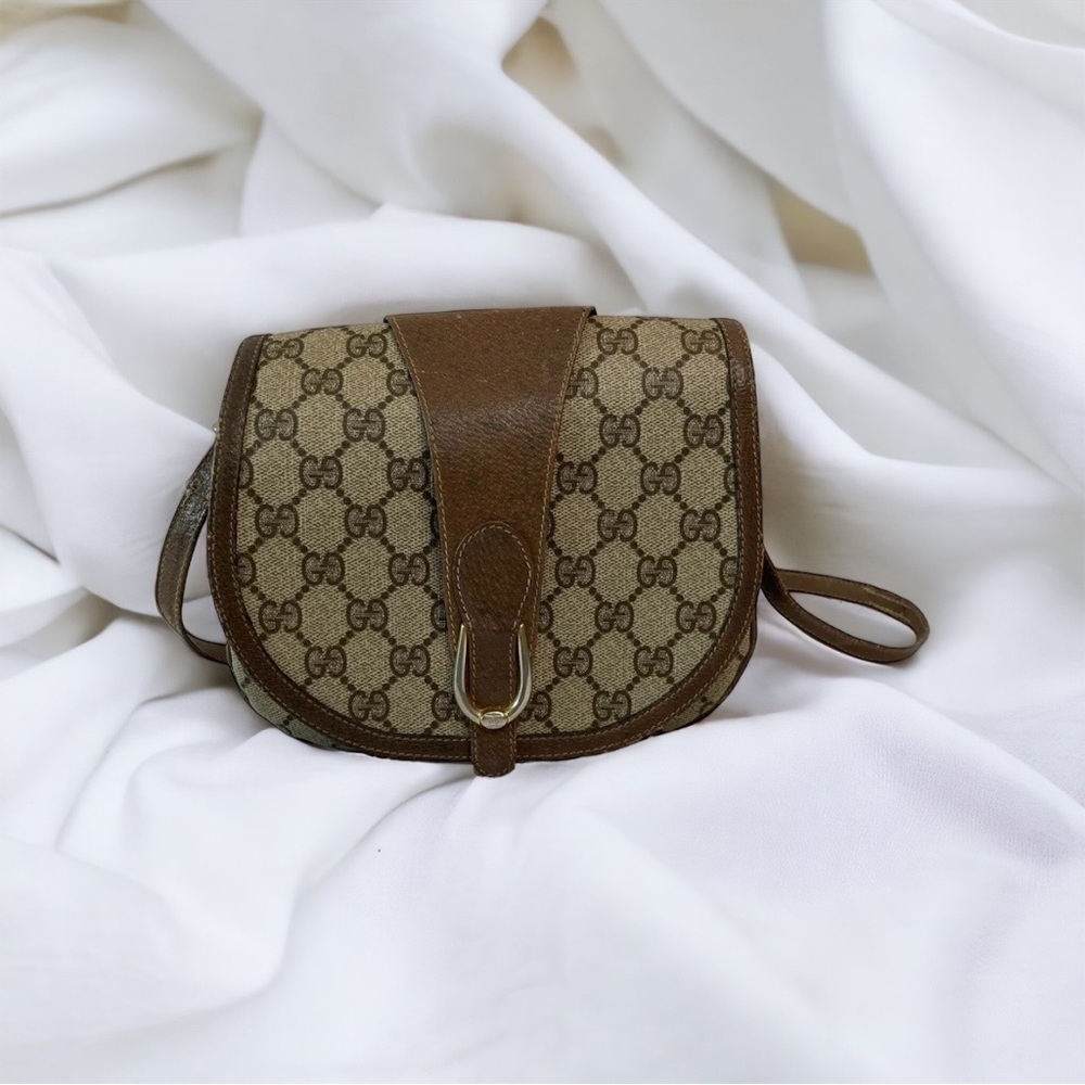 Gucci Vintage Brown GG Shoulder Bag - Picture 1 of 16
